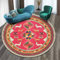 DJHWWD Teppich Eingangsbereich Innen auslegeware Roter Flurteppich, Schlafzimmer, runder Teppich, schmutzabweisend und maschinenwaschbar antirutschunterlage für küche 170X170CM