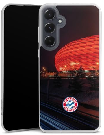 Slim Case kompatibel mit Samsung Galaxy A 55 5G Silikon Handyhülle transparent Hülle extra dünn FC Bayern München FCB Stadion