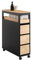 SoBuy Badezimmerschrank Schmal mit 3 Schubladen – Kompakte Kommode aus MDF für kleine Bäder & WC, Badschrank Schwarz 65x24x82cm BZR54-SCH