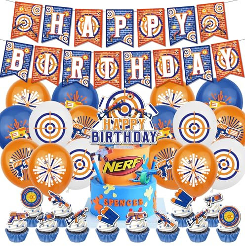 Darts Geburtstag Party Dekoration Set, Darts Party Zubehör, Darts Kuchen Dekorationen, Ballons, Banner, Happy Birthday Banner, Jungen Party Dekorationen