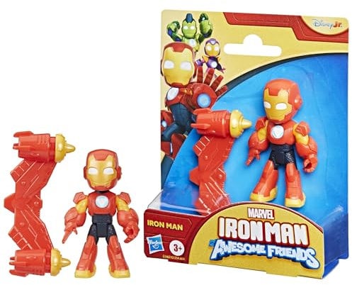 Iron Man and His Awesome Friends Marvel Iron Man Action Figure Toy with Accessory, Red