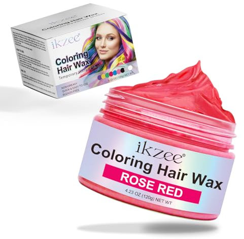Tinte Pelo Rojo para Mujer Hombre Temporal,Color Cabello Cera,Tinte Instantáneo para Cabello Para Teñir el Cabello,Para Fiestas, Cosplay y Hallowee