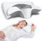 SAHEYER Nackenkissen Memory Foam Kissen, 2 in 1 Nackenstützkissen Kopfkissen Seitenschläfer für Bauchschläfer & Rückenschläfer, mit Waschbarem und Atmungsaktiv Kissenbezug, 59 * 43 * 12/15cm, Grau