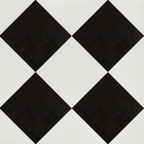 Floor Tiles Self Adhesive Vinyl Flooring, Peel and Stick Floor Tiles for Bathroom Kitchen Living Room, Black and White Waterproof Stick on Tiles 30x30cm 8pcs