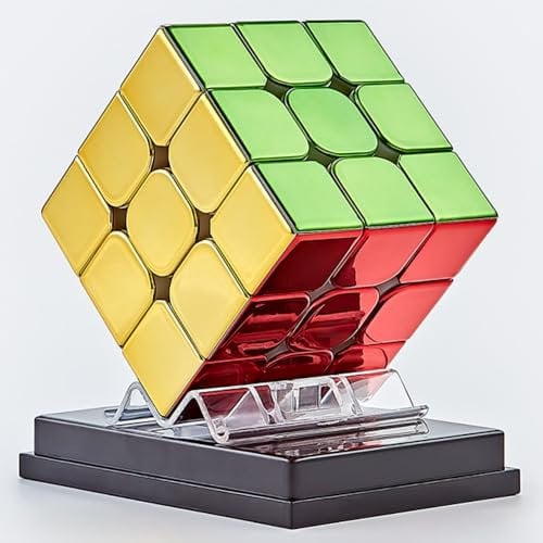 Zauberwürfel 3x3 Magnetischer Spiegel-Puzzle, Stickerless Magnetische Version 3x3x3 M Glänzender Magic Speed Cube Spielzeug