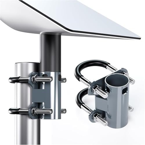 Guolich Starlink Bracket, Universal Mast Clamp Antenna Mast Tube for Starlink V2,Adjustable U-Shape Adapter Balcony Motorhome Mounting Bracket,Adjustable 30-50 mm