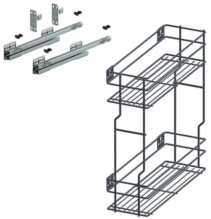 Unterschrankauszug Küchenauszug Schrankauszug mit Softclose Möbel 250 mm ausführung Links Antrazit (250 Links)