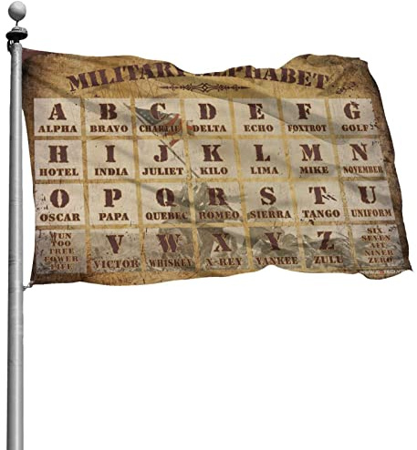 Flaggen für Studentenwohnheim, Militär, Alphabet-Flagge für Ihr Zimmer, Mann, Cabe-Dekoration (152 x 244 cm)