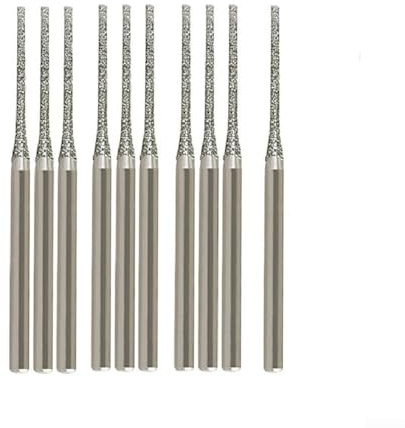 10 brocas para taladrar vidrio y jade con 2 vástagos de 35 mm, juego completo para manualidades de joyas (10 piezas de 1.0 mm)