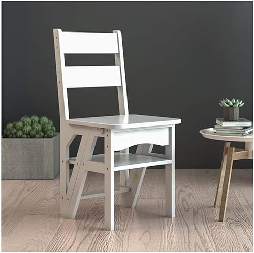 LWJSOCP Silla de Escalera de Madera Plegable portátil - Taburete de 4 Niveles para Adultos, Banco de Zapatos Multifuncional y Estante de Flores para Uso en Cocina y baño.