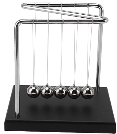 Balance Steel Swing Balls, Pendulum Ball with Z Shape N Shape Wooden Base, Classic Swing Balance Ball for Home Decoration and Physics Learning, Multifunctional Science Accessories