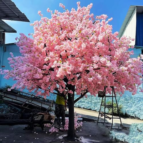 Arbre Artificiel Exterieur, Cerisier Japonais Artificiel, Bougainvillier, Fausses Plantes de Fleurs de Cerisier pour Décoration Intérieure et Extérieure(Round,H1.8m/47in)