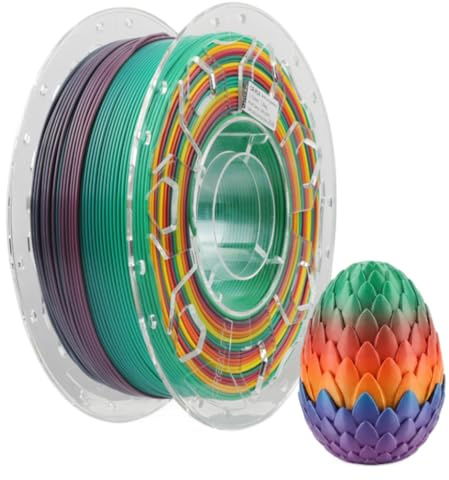 Creality Farbverlauf PLA Filament 1,75mm, Regenbogen CR PLA 1kg Spule, Maßhaltigkeit ±0,02mm - Ideal für 3D-Drucker K1 K2 Plus Ender-3 SPARKX