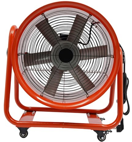 Ventilateur Axial de Chantier Mobile 16 Pouces 1100W, Ventilateur de Chantier Haute Vitesse, Débit d'Air 13600m³/h, Ventilateurs Industriel pour Atelier Garage Usine, Refroidissement Puissant