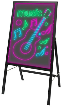 Tablero de anuncios led para menú, panel publicitario led 50x70cm, cuadro de mensajes con 8 marcadores, pantalla brillante para café tienda, diseño de vidrio templado, mando a distancia
