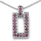 Schmuck-Schmidt-Collier/Halskette mit Rubin-Anhänger-24 Edelsteine