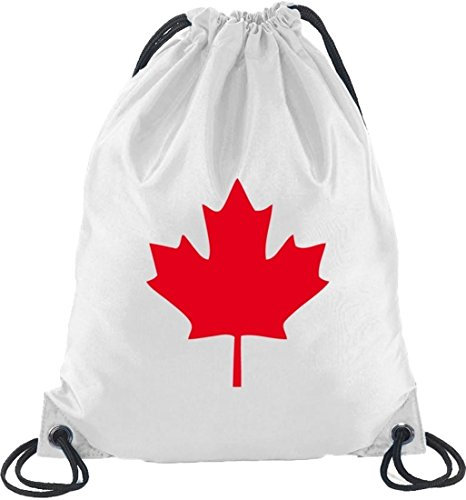 Shirtstreet24, CANADA/KANADA, Länder Turnbeutel Rucksack Sport Beutel, Größe: onesize,Weiß