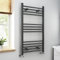 iBathUK | 1000 x 600 Anthracite Straight Heated Towel Rail Bathroom Radiator