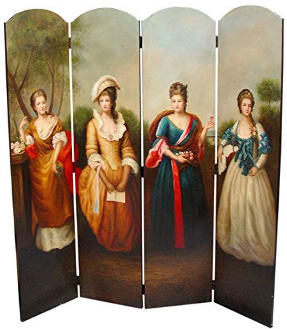 Casa Padrino Art Deco Raumteiler Mehrfarbig 161 x H. 168,7 cm - Luxus Paravent Sichtschutz Trennwand