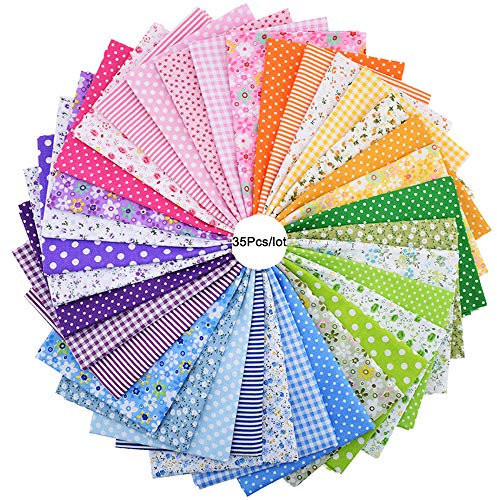 35 Stück 25 cm x 25 cm Patchwork Stoff Paket Baumwollstoff Meterware für Kleidung, Bettwäsche, Vorhänge, Tischdecken usw. handgefertigt
