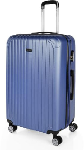 ITACA - Valise Grande Taille 23Kg Rigide Spacieuse XL pour Soute Avion Ultra Résistante Valise Extensible avec Cadenas À Combinaison Idéale pour Voyages Longs Et Moyens Séjours, Bleu Saphir