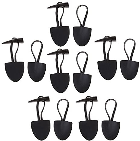 Hellery 6 Paar Mode Horn Knebelknöpfe Trench Duffle Coat Jackenverschlüsse, Schwarz