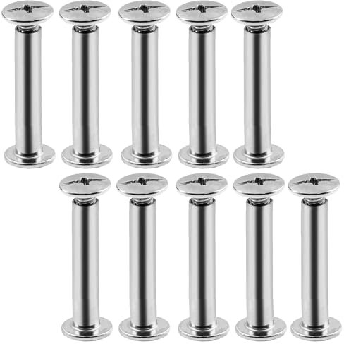 MroMax Lot de 10 vis Chicago M5 x 25 mm pour reliure d'albums photo et scrapbooking Argenté