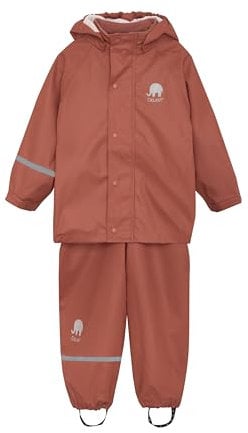 CeLaVi Basic Rainwear Set-Solid PU Chaqueta para Lluvia, Baked Apple, 110/119 cm /5 Jahre Unisex Adulto