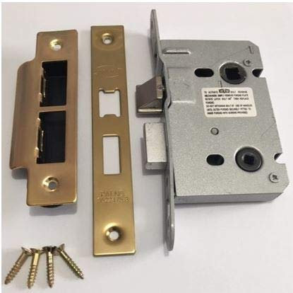 63mm (2 1/2) Mortice Bathroom Lock/Toilet/WC Lock c/w Brass Forend