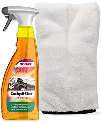 detailmate Innenraumreiniger Set: SONAX Cockpit Star 750ml Mikrofaser Präzisionshandschuh 1000GSM