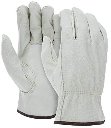 ATERET 12 Pairs X-Large Heavy Duty Durable Cowhide Leather Work Gloves I Driver Gloves for Truck Driving, Warehouse, Gardening, Farming