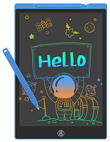 GUYUCOM LCD Writing Tablet 12 Inch, Doodle Pads for Kids, Big Size Colorful Bright Lines Drawing Tablet for Kids, Great Learning Toys and Gifts for Boys Girls (Blue)