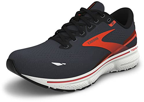 Brooks Herren Ghost 15 Sneaker, Ebony Schwarz Würziges Orange, 45.5 EU