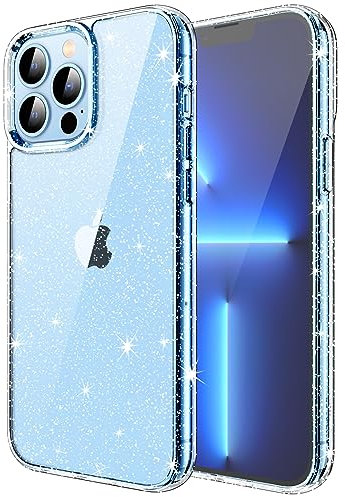 JETech Glitter Case for iPhone 13 Pro Max, 6.7-Inch, Bling Sparkle Shockproof Phone Bumper Cover, Cute Sparkly for Women and Girls (Clear)