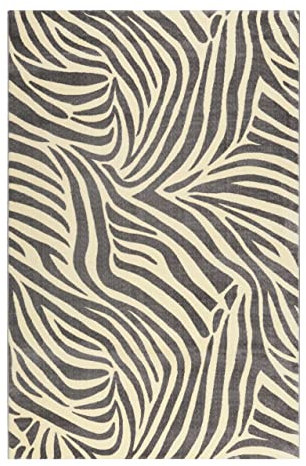 Stilvoller gewebter Kurzflorteppich mit Zebra-Muster – Moderner Chic für Wohnzimmer und Schlafzimmer und mehr – Teppich Zebra von WECONhome (160 x 225 cm, grau)