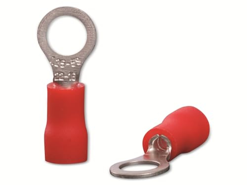 Quadrios 22C442 Ringkabelschuh Querschnitt (max.)=1.5 mm² Loch-Ø=5.3 mm Teilisoliert Rot 1 Set