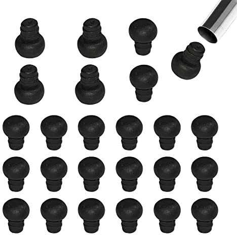 Zaky 20 Stück Verschiedene Größen Runde Endstopfen Kunststoffrohr Einsätze Stuhlbein Endkappen für Stühle Schreibtische Tische Betten Möbel Fuß Lamellenstopfen Schwarz(10mm)