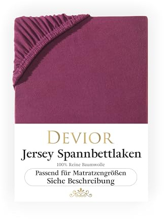 Devior Topper Spannbettlaken 180x200cm - 200x200cm, 100% Baumwolle, Matratzenhöhe bis 22cm, Bordeaux – 135 g/m² Anti-Statisches, atmungsaktives Bettlaken mit Einlaufschutz, Matratzenbezug Rot
