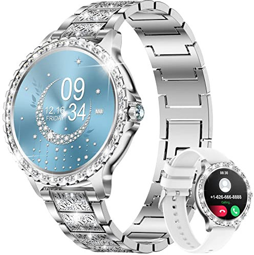 LIGE Montre Connectée Femme avec Appel Bluetooth, 1.32 Diamond Smartwatch Féminine Etanche avec 20 Modes Sportifs Podometre Sommeil pour iOS et Android