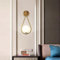 zhxinashu Wandlampe Innen Glas, 5W Glaskugel Wandleuchten, Wassertropfenförmige Wandleuchte, Wandlampe Gold Vintage für Wohnzimmer Schlafzimmer Nachttisch(Gold)