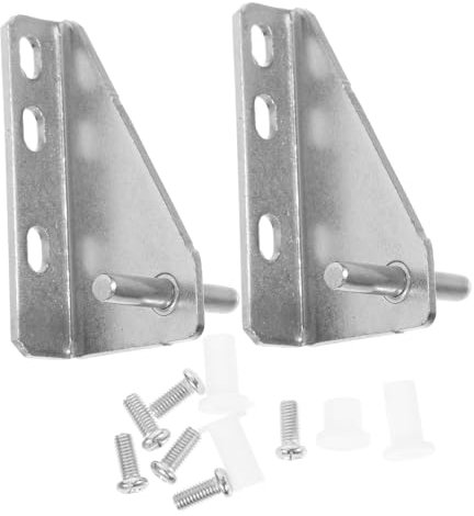 Hemobllo 2pcs Refrigerator Hinge Stainless Steel 35mm Spacing Rubber Cap Freezer Door Replacement Accessory Reduces Noise and Vibration for Kitchen and Commercial Use