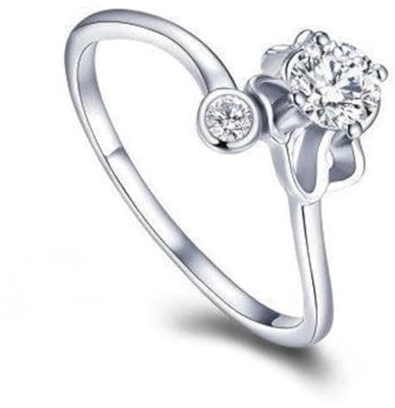 SJDOFU Damenring 925 Sterling Silber 5A Weißer Stein 12 Sternzeichen Aszendent Verstellbarer Ring Geburtstagsgeschenk (Löwe)