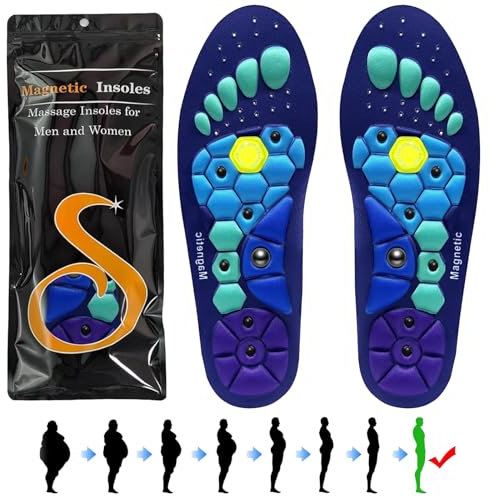 CHANCCI Magnetic Insoles,Acupressure Insoles for Slimming Insoles Work Shoes,Magnetic Insole for Weight Loss,Plantar Fasciitis Insole for Comfortable Orthopedic Foot Aches & Pain Relief (L)