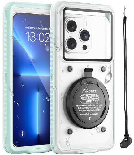 Beeasy Custodia Impermeabile Smartphone IPX8,Custodia Subacquea Cellulare Universali per iPhone Samsung Huawei Xiaomi,Compatibile con Telefono Fino a 6,9 Pollici per Immersioni Snorkeling Surf,Verde