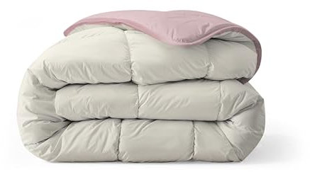 Zelesta Royalbed Bettdecke 240x200 4 Jahreszeiten - Bettwäsche winterdecke und Sommer-Bettdecke warm Duvet - Waschbare bettdecke ohne Bezug - Anti-Allergene Steppdecke (Pastellrosa & Creme)