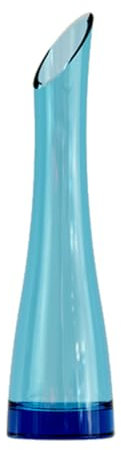 Vasi in vetro con bocca obliqua, vaso singolo, base pesante, stelo singolo, vaso per fiori per ufficio, casa, decorazione per matrimoni (blu, 23 cm)