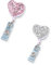 Portachiavi estensibile，2 Pcs Retrattile Bobina Badge con Portachiavi a Moschettone，Clip a Bobina，Porta-badge Cristallo per Carta d'identità（forma di cuore）