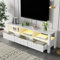 Gegtuon TV-Schrank Fernsehtisch 152,5 cm mit LED-Beleuchtung für 65/70 Zoll TVs, Fernsehschrank Lowboard mit 3 Stauraum Schubladen, TV Board mit Offenen Fächern, Sideboard Möbel für Wohnzimmer, Weiß