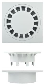 SERVICEWEBSHOP | Chiusino Sifonato Scarico Verticale Dritto Griglia Raccolta Acqua in Polipropilene Plastica Pvc anti UV Grigio Varie Misure Made in Italy (CM 10X10)