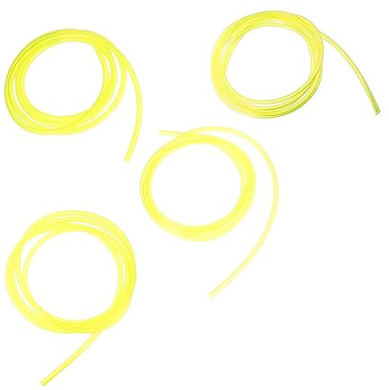 CAXUSD 4pcs Yellow Oil Resistant Petrol Hose for Small Engines 1.5m Length (2x3.5mm 2.5x5mm 3x5mm 3x6mm) Flexible Line for Lawn Mowers and Chainsaws